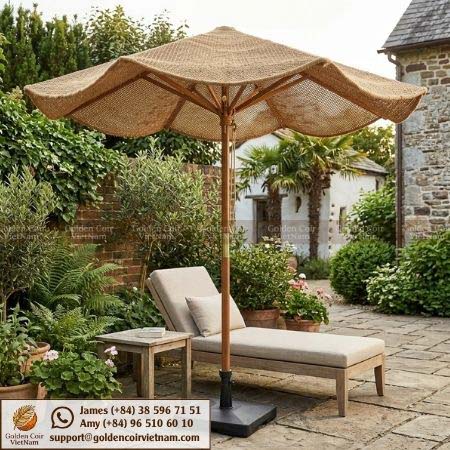 best wood patio umbrella CASUNER 9ft Wooden Umbrella, Outdoor Umbrella, Market Umbrella, Patio Wood Pole with Pulley Lift for Garden, Yard, Deck, Pool, Market (GREEN) : Patio, Lawn & Garden inch (48mm) diameter pole 7 Best Wood Patio Umbrella