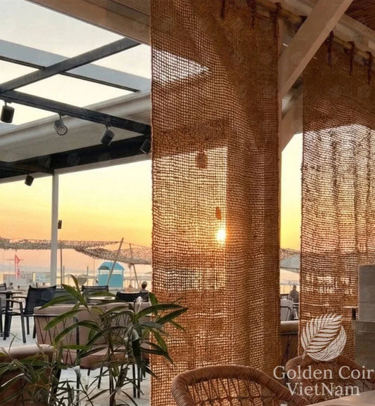 Premium Sliding Coir Curtain, 100% Natural & Eco - Friendly | Tropical resort design - Golden Coir VietNam