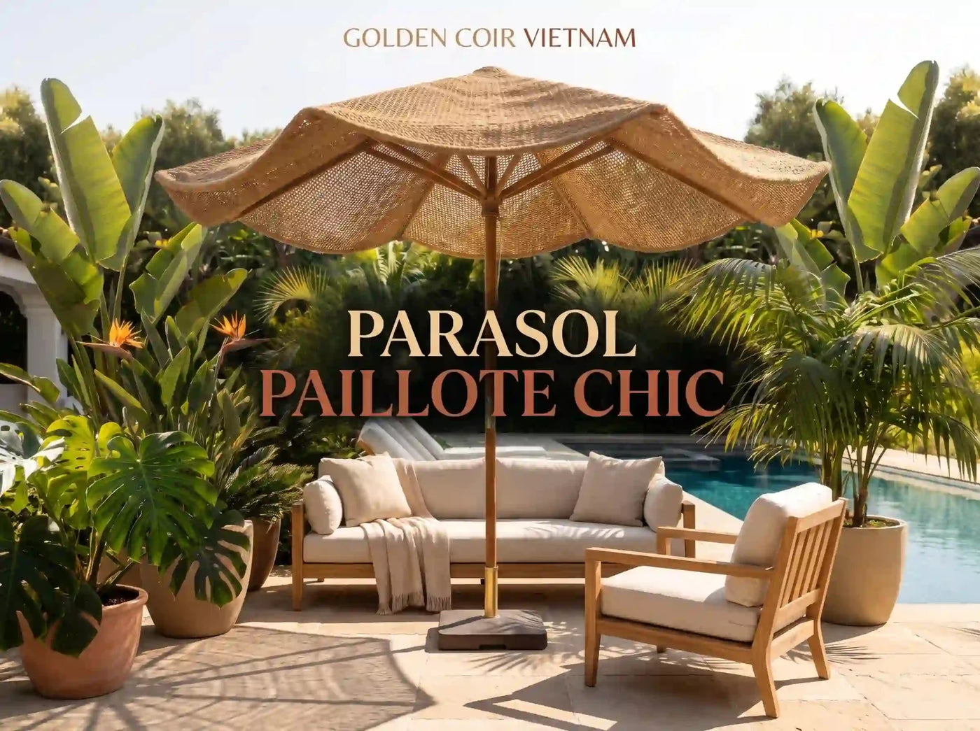 5 Idées de Parasol Paillote Pour un Extérieur Chic et Durable - Golden Coir VietNam