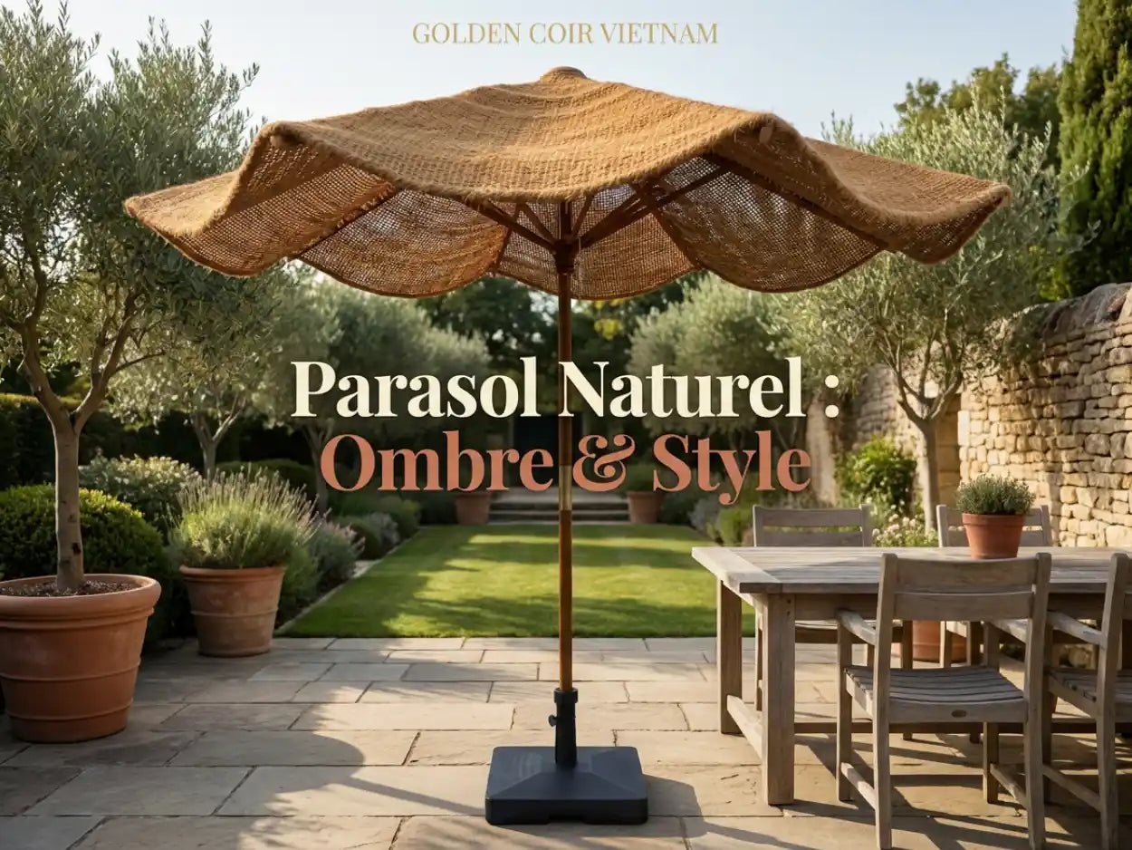 5 Raisons de Choisir un Parasol Fibre Naturelle pour Votre Jardin - Golden Coir VietNam