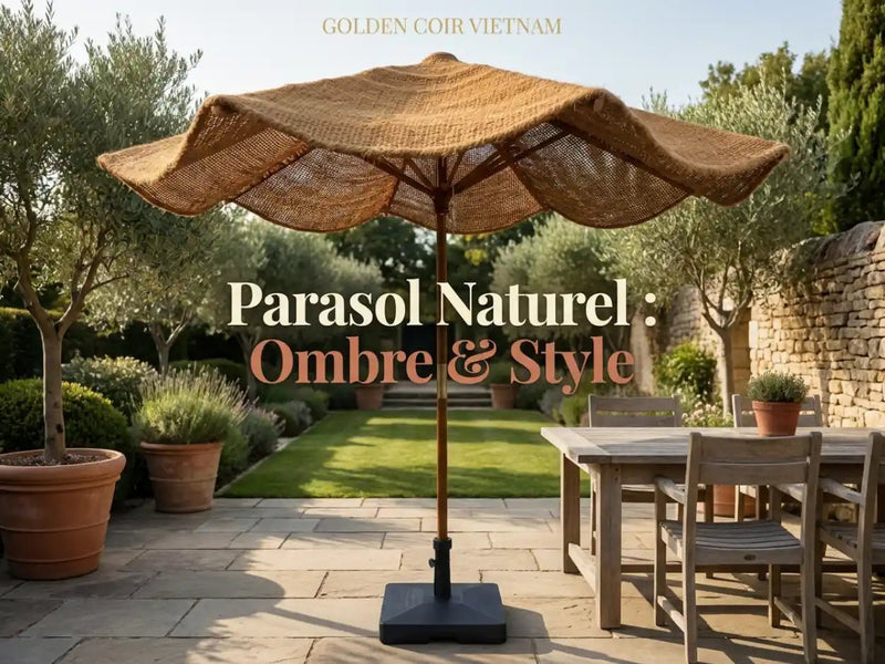 5 Raisons de Choisir un Parasol Fibre Naturelle pour Votre Jardin - Golden Coir VietNam