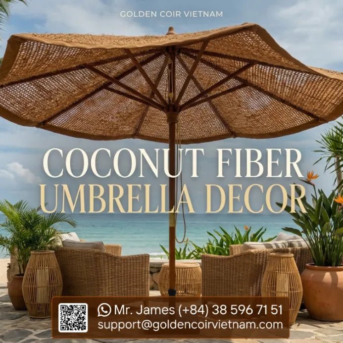 Coconut Fiber Umbrella Decorations for Resorts & Outdoor Spaces - Golden Coir VietNam