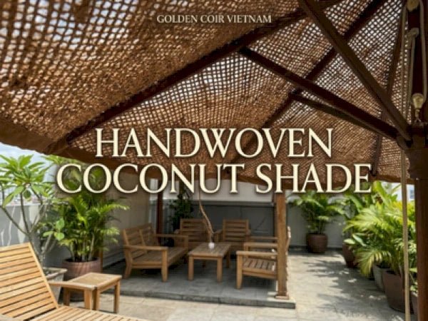 Handwoven Coconut Umbrella for Summer Patio Shade - Golden Coir VietNam