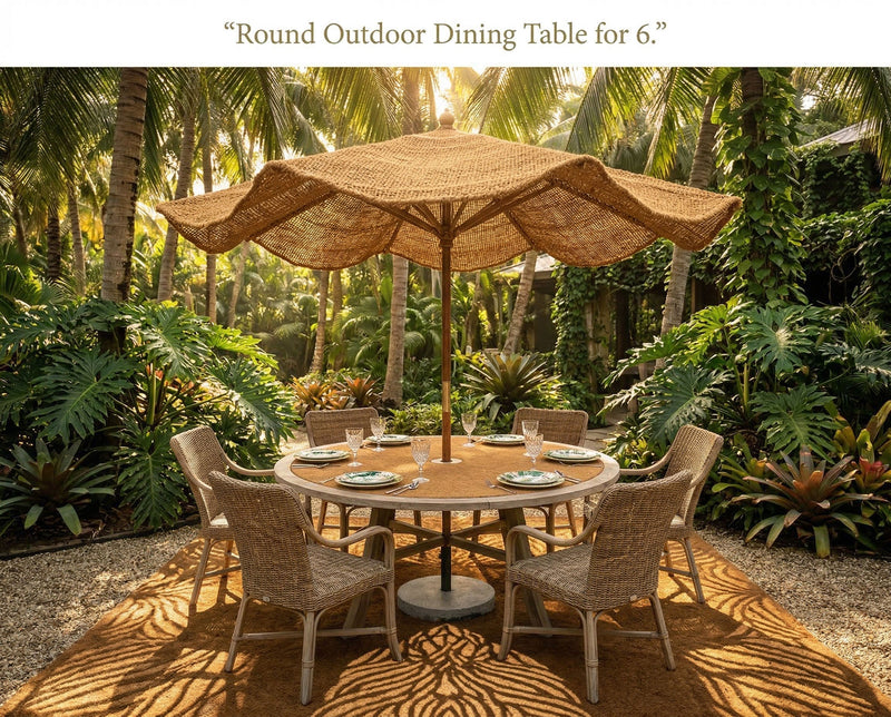 How do you choose a round outdoor dining table for 6 with umbrella hole? - Golden Coir VietNam