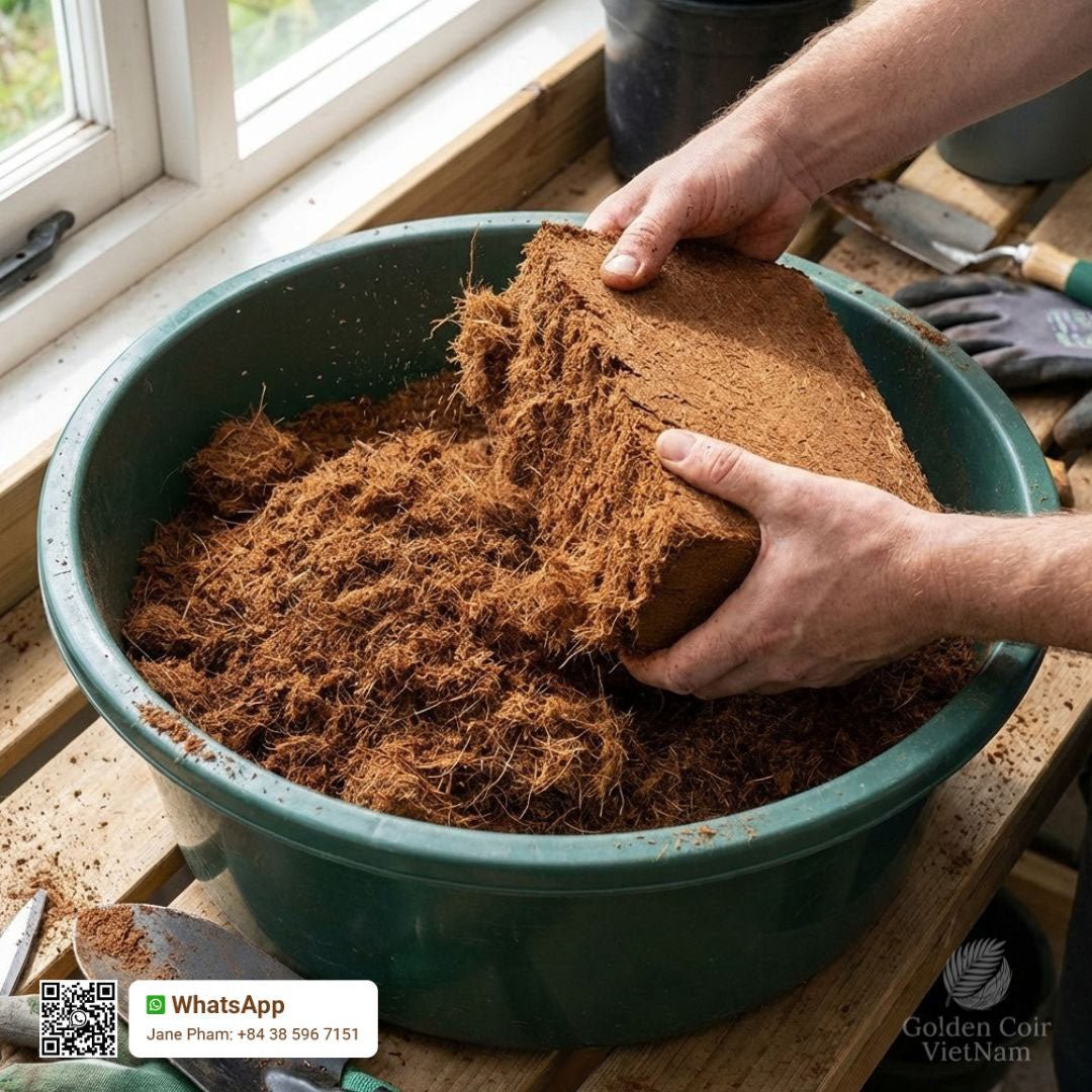 How To Break Up Coconut Coir Bricks Easily - Golden Coir VietNam