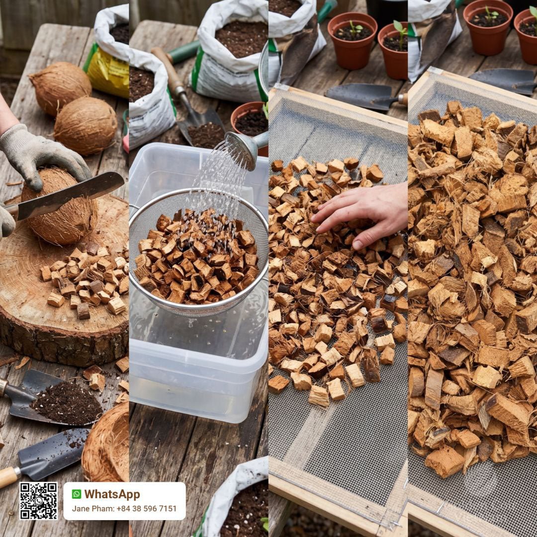 How to Husk a Coconut at Home and Turn Waste Into 5 Plant Hacks? - Golden Coir VietNam