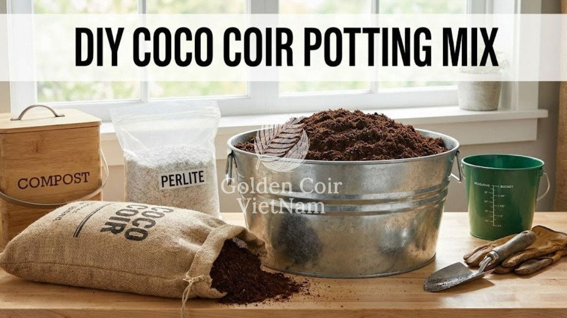 How to make the Coco Fiber Soil Mix at Home - Golden Coir VietNam