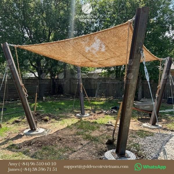 How to Mount a Shade Sail in 7 Steps for Your Patio - Golden Coir VietNam
