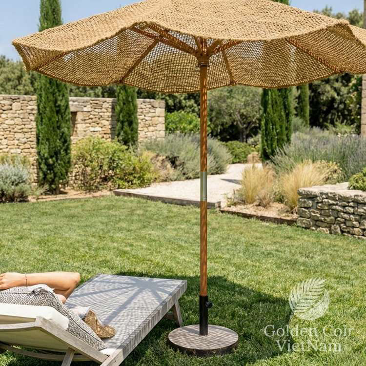 parasol umbrella providing wide outdoor shade for UV exposure reduction and skin protection