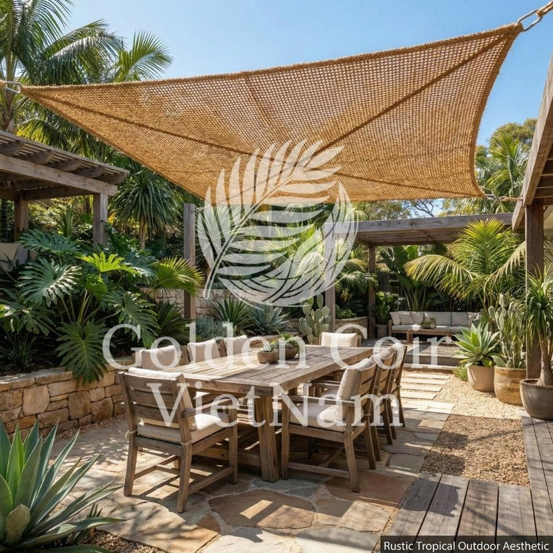 Custom Coir Shade Sail Designed for Waterproof and Breathable Patio Use