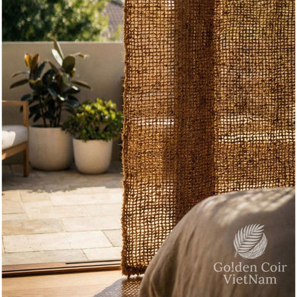 Coconut Curtains with Loop, Outdoor Curtains 6.5ft x 8.2ft for Mediterranean Style