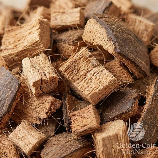 Coco Chips, Organic Coconut Husk Chips for Orchids, Aroids, Potting Mix - Golden Coir VietNam