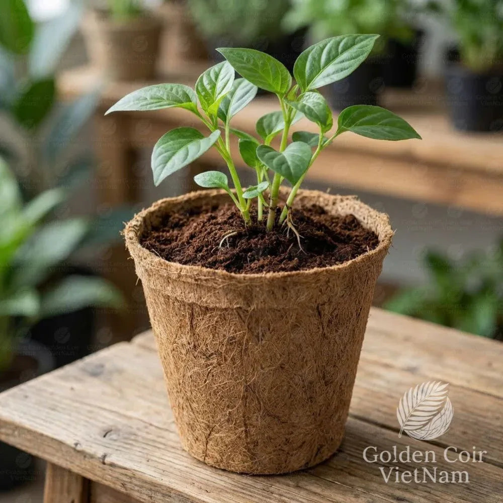 Coco Coir Pots, Round Coco Fiber Plant Pots - Golden Coir VietNam