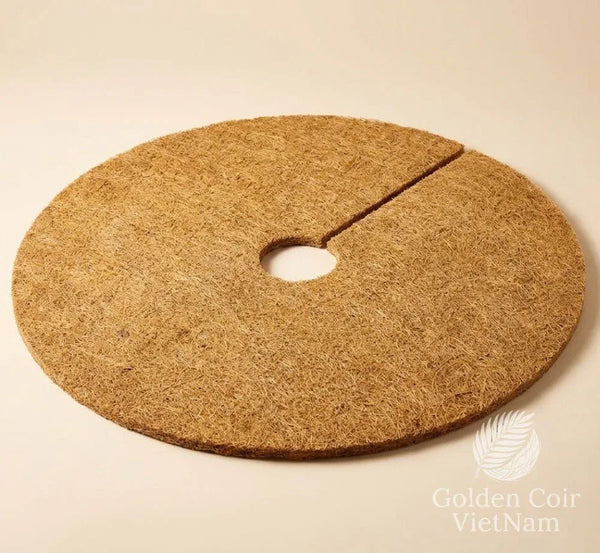 Coco Fiber Tree Ring, Natural Coir Mulch Mat for Pots, Trees, and Garden Beds - Golden Coir VietNam