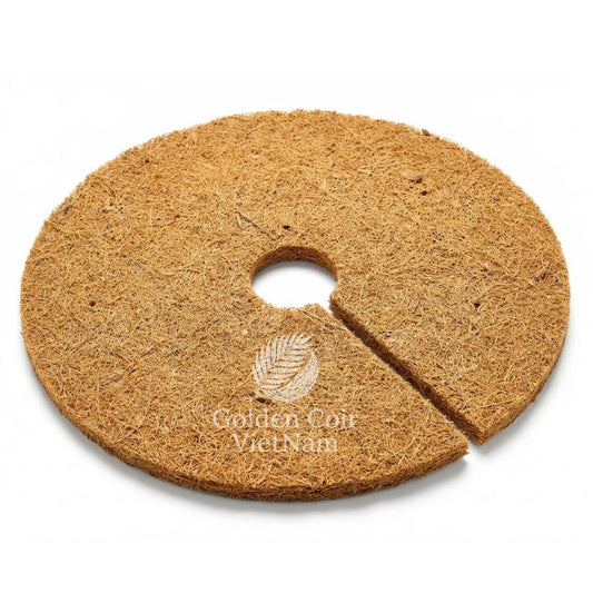 Coco Fiber Tree Ring, Natural Coir Mulch Mat for Pots, Trees, and Garden Beds
