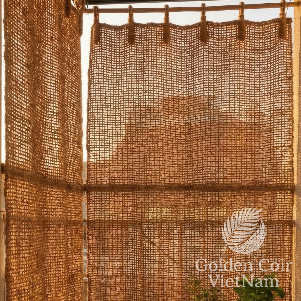 Coconut Curtains with Loop, Outdoor Curtains 6.5ft x 8.2ft for Mediterranean Style