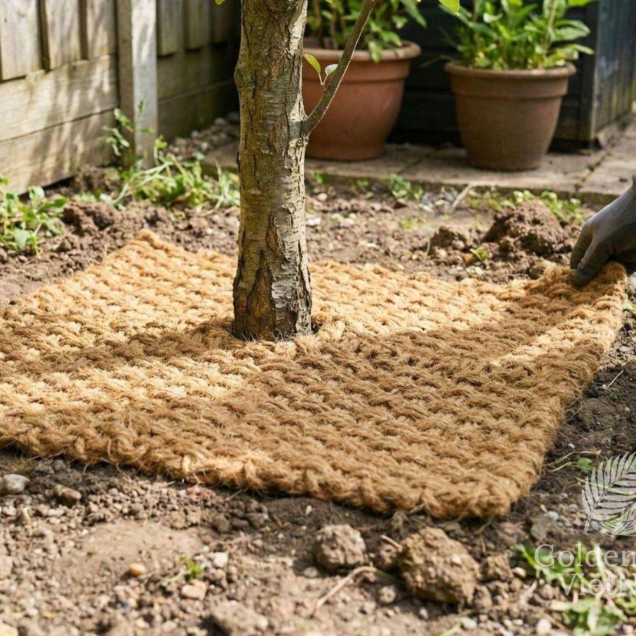 Coir Mulch Mat, Natural Weed Suppression, Moisture Retention - Golden Coir VietNam