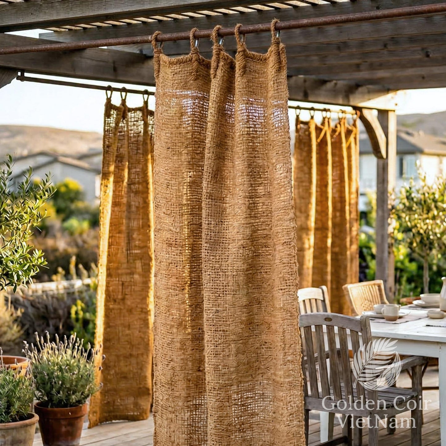Premium Sliding Coir Curtain, 100% Natural & Eco-Friendly  | Tropical resort design