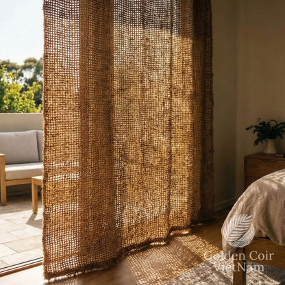 Coconut Curtains with Loop, Outdoor Curtains 6.5ft x 8.2ft for Mediterranean Style