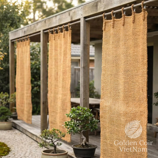 Premium Sliding Coir Curtain, 100% Natural & Eco - Friendly | Tropical resort design - Golden Coir VietNam