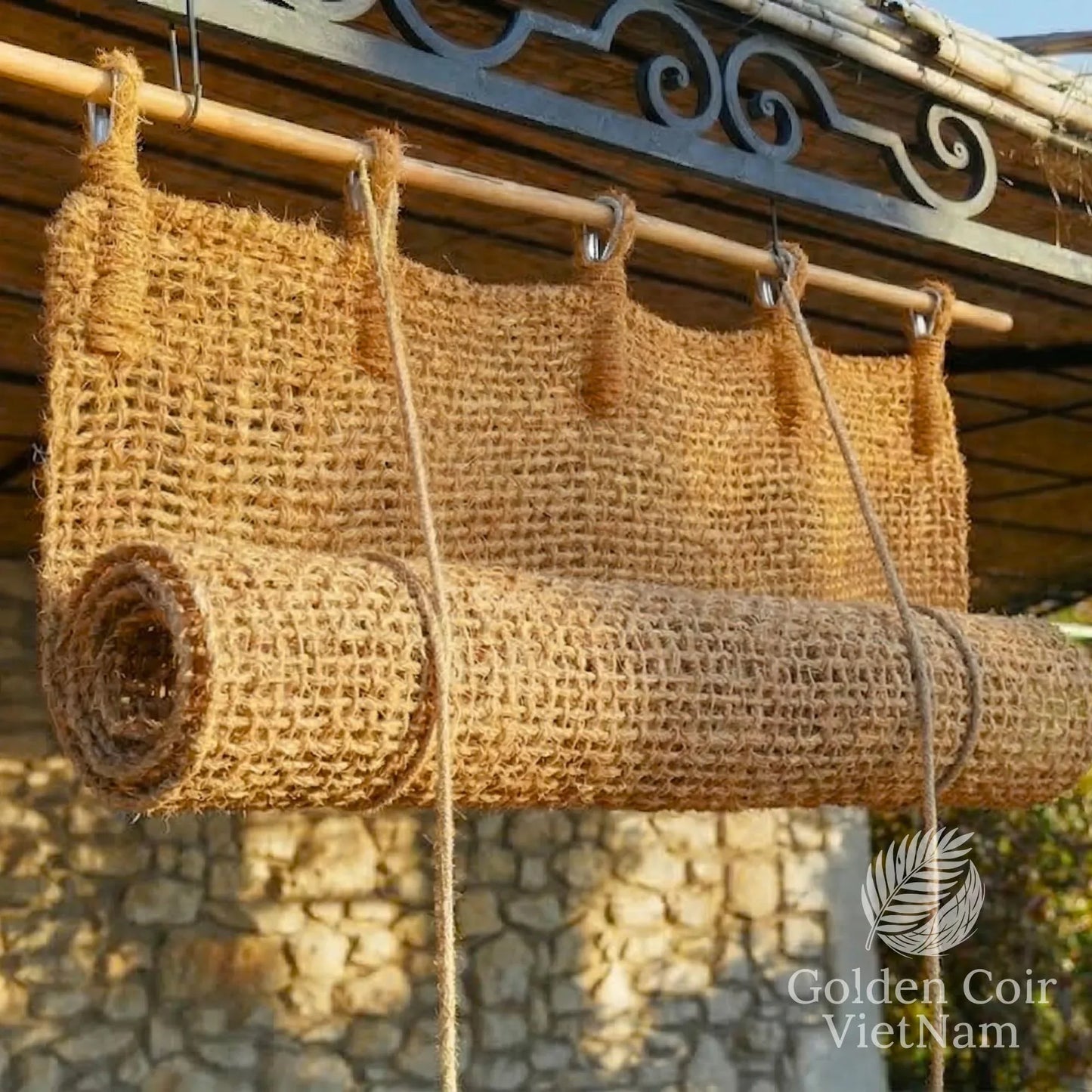 Premium Sliding Coir Curtain, 100% Natural & Eco - Friendly | Tropical resort design - Golden Coir VietNam