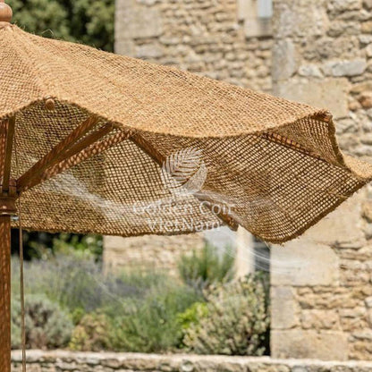 Round Coir Parasol | Coco Umbrella, 100% Natural - Golden Coir VietNam
