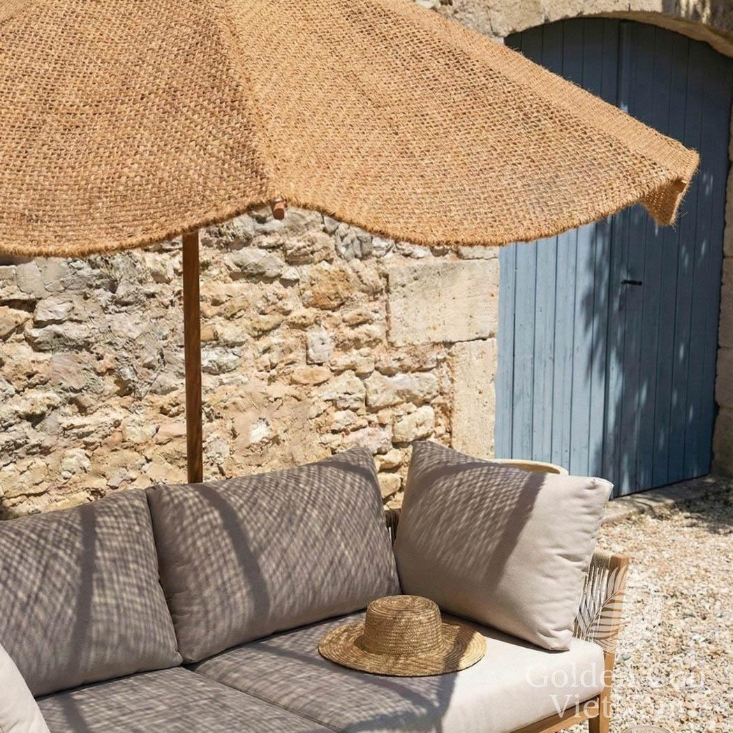 Round Coir Parasol | Coco Umbrella, 100% Natural - Golden Coir VietNam